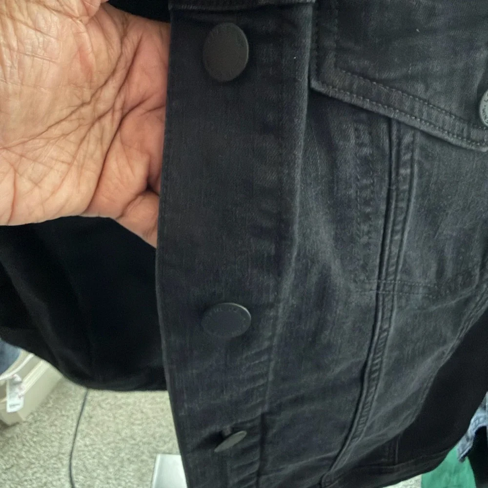 BNWT- Lane Bryant Plus Size- Black Stone Wash Denim Jacket- 24W